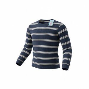 Cat & Jack Kids Boys Casual Navy Stripe Long-Sleeve Shirt Size Small (6/7)